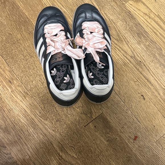 Women's Black and White Samba Sneakers - Picture 2 of 7